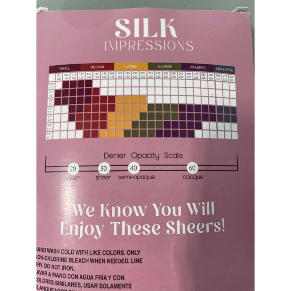 Silk Impressions Pantyhose Size Small Light Support Sheer 20 Denier 2 Pairs NEW - Picture 6 of 7